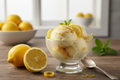 Lemon curd ice cream with real lemons